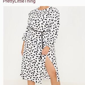 NWT pretty little thing Dalmatian prints midi dress size 3X